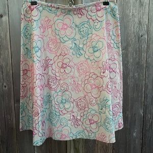 ABR New York Embroidered cream A line Skirt with zip back- NEW